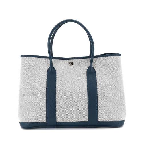 Hermes Hermes Garden Party PM Blue Canvas Tote Bag