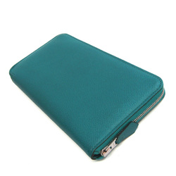 Hermes Azap Long Women's Epsom Leather Long Wallet (bi-fold) Blue