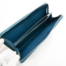 Hermes Azap Long Women's Epsom Leather Long Wallet (bi-fold) Blue