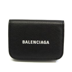 Balenciaga CASH MIN 593813 Men,Women Leather Wallet (tri-fold) Black