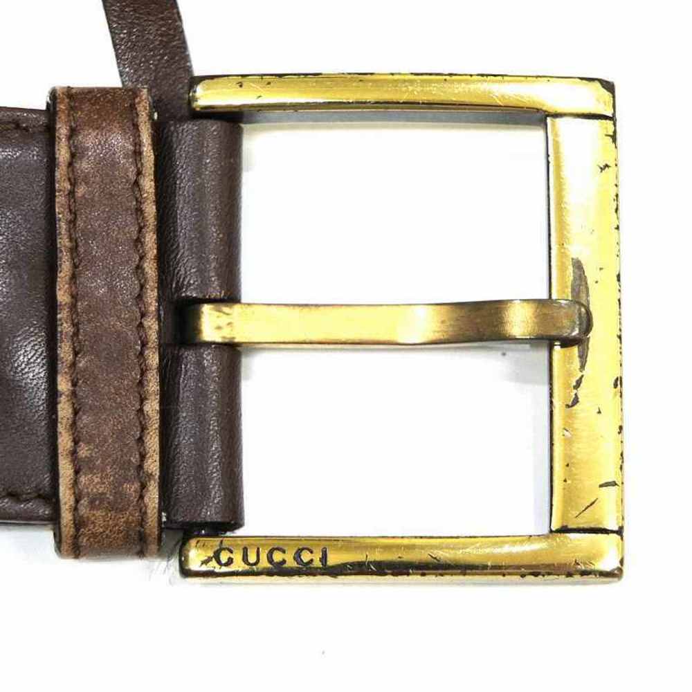 GUCCI Gucci Belt GG Canvas Leather 90744/2194/80/32 Brown Fashion Ladies