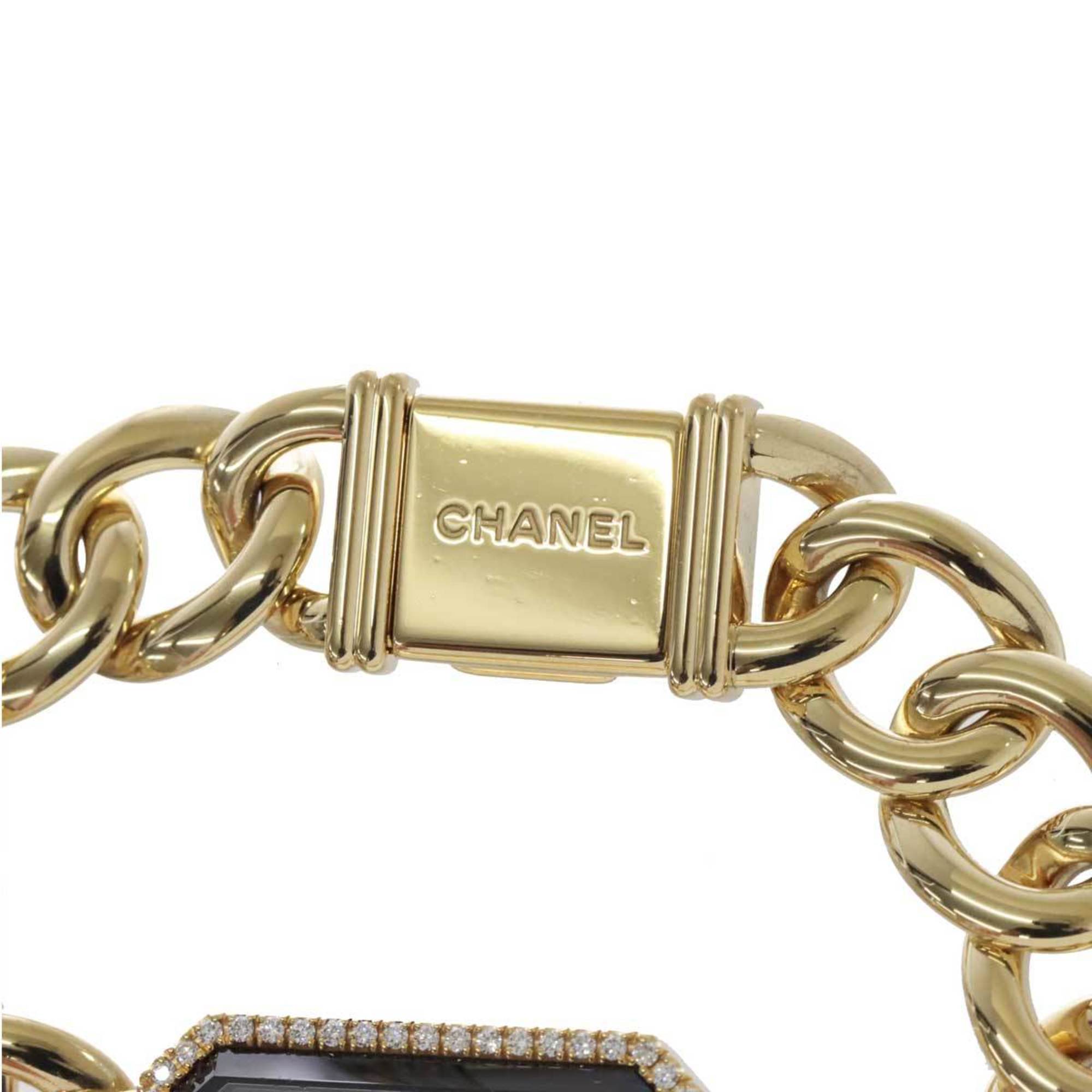 Chanel CHAMEL Premiere H3259 Ladies Watch Diamond Bezel Black Dial K18YG Yellow Gold Quartz