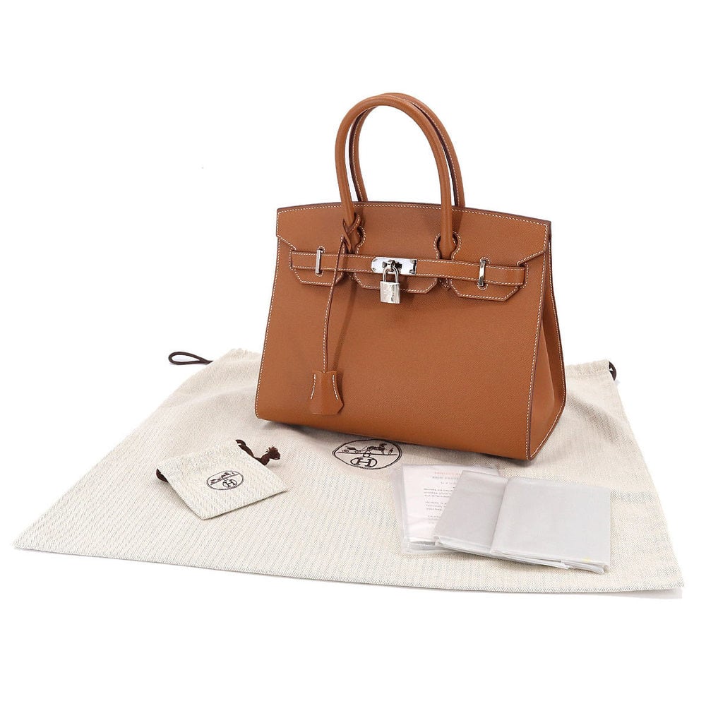 Hermes Birkin 30 Serie Hand Bag Epson Gold Y Stamp Outer Sewing Silver Metal Fittings Sellier