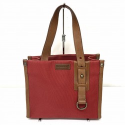 Burberry canvas red brown bag tote Lady's