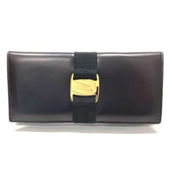 Salvatore Ferragamo Ferragamo Vara 223059 leather black wallet bi-fold long unisex