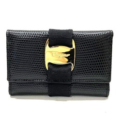 Salvatore Ferragamo Ferragamo Vara 223056 Embossed Leather 6 Key Ring Brand Accessory Case Unisex