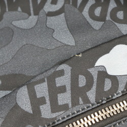 Salvatore Ferragamo rucksack daypack FZ-24 A054 nylon leather gray camouflage pattern black silver hardware reversible