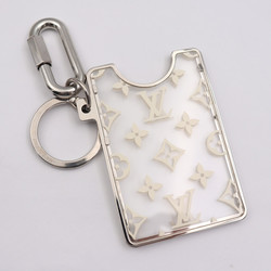 LOUIS VUITTON Louis Vuitton Porto Clé Prism ID Keychain M68285 Plexiglass Clear White Silver Keyring Card Holder