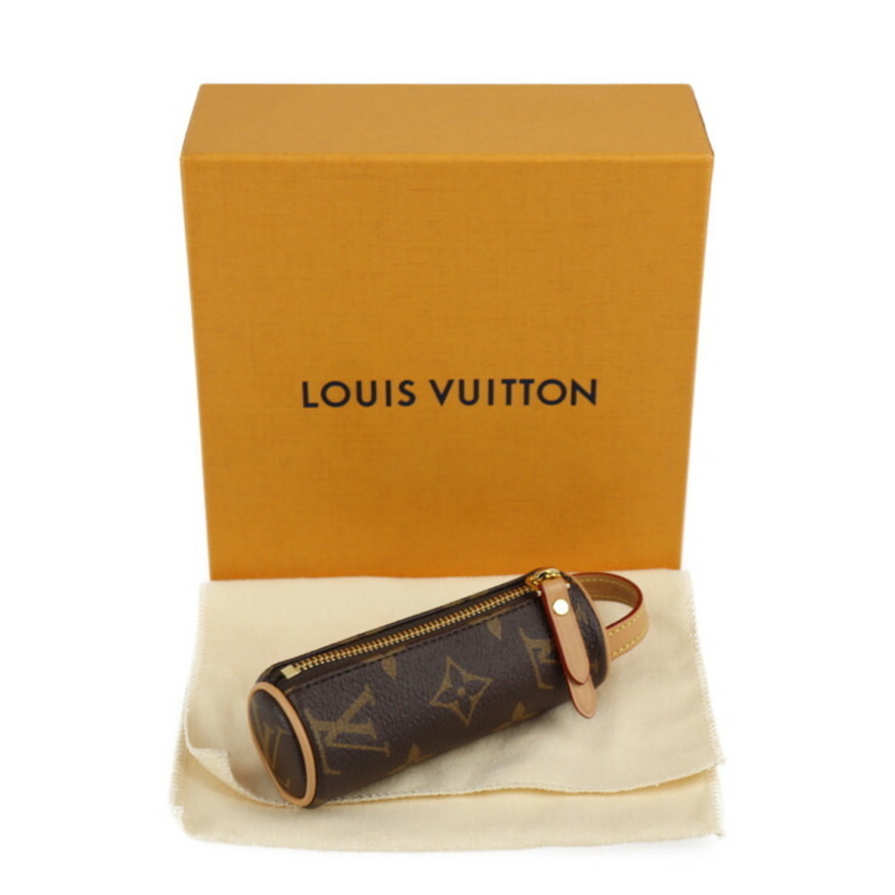 Louis Vuitton Micro Papillon Pouch M00354 Monogram Canvas Leather Brown Gold Metal Fittings Accessory Case, Women's