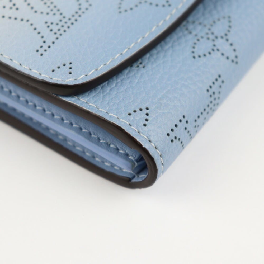 Louis Vuitton, Bags, Louis Vuitton Mahina Portefeuille Iris Compact  Bifold Wallet Blue Leather