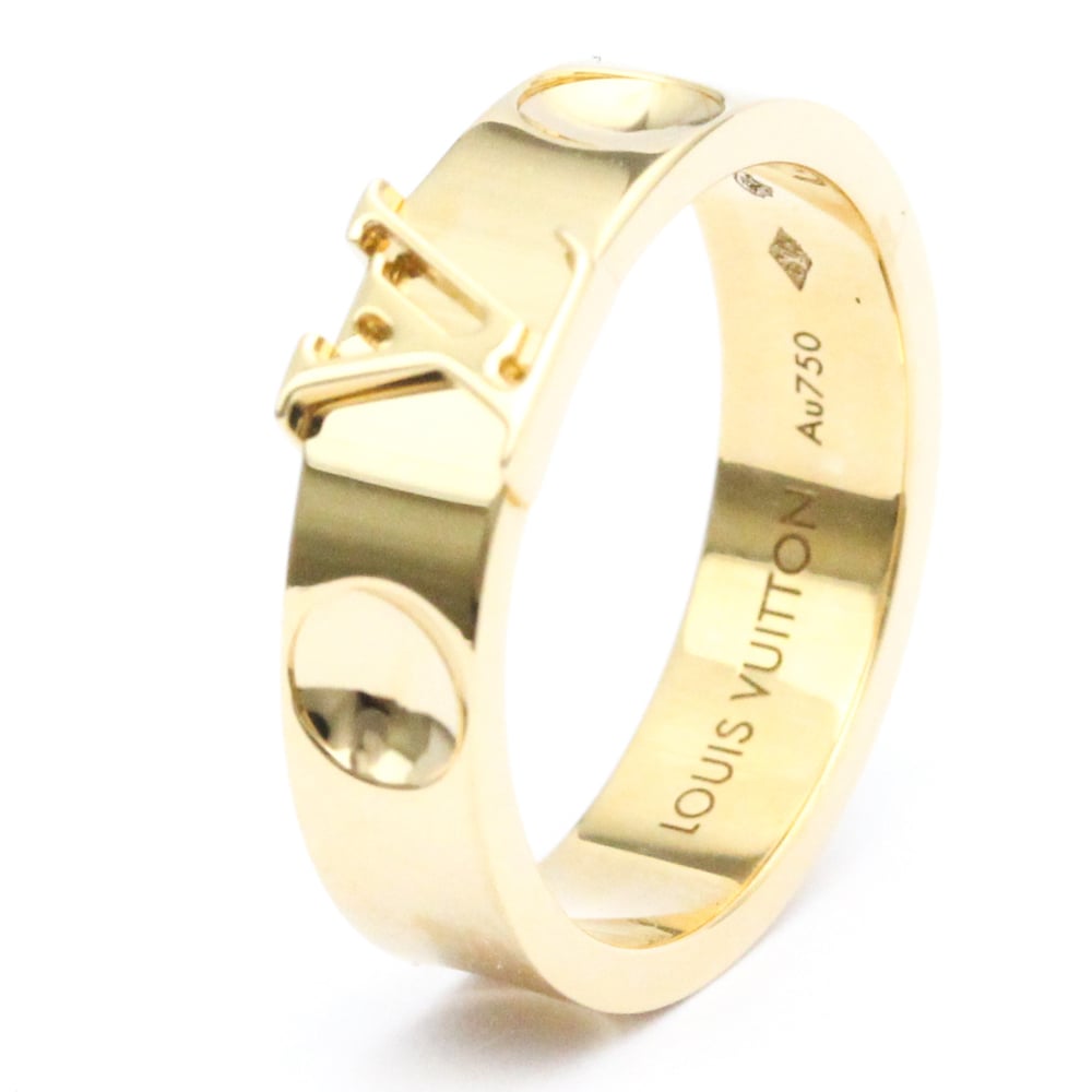 Louis Vuitton Empreinte Alliance Yellow Gold Band Ring Size 54