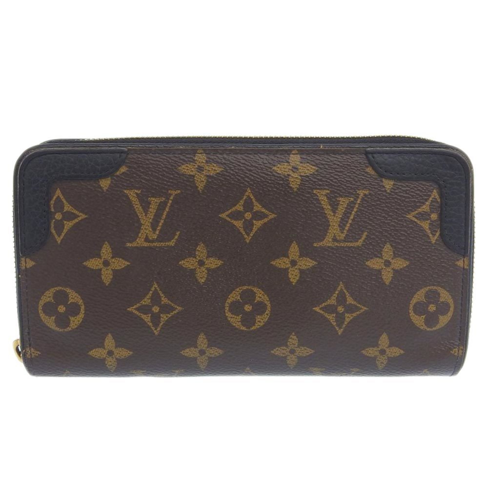 Louis Vuitton LOUIS VUITTON Monogram Zippy Retiro Round Long Wallet Noir M61855