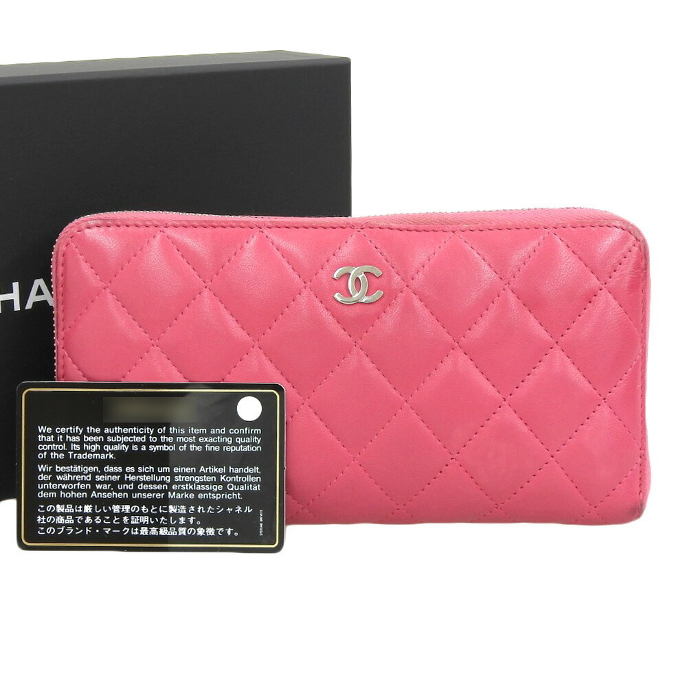 Chanel CHANEL matelasse here mark long wallet leather boutique seal  2014.10.26.K.T 19th series A50097