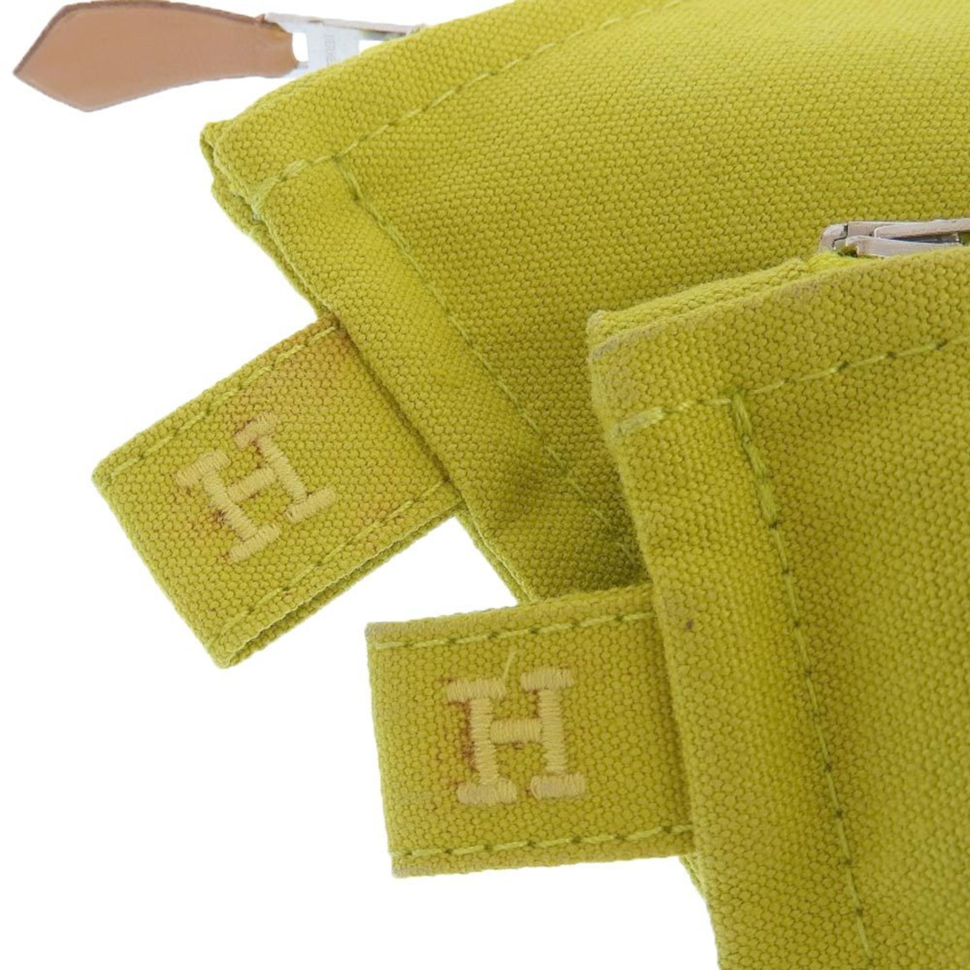 Hermes HERMES Bora Pouch 3 Piece Set Cotton Yellow Clutch Accessory