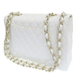 Chanel CHANEL matelasse 30 big coco mark shoulder bag white 7 series A11869