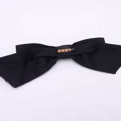 Chanel CHANEL brooch corsage ribbon satin black ladies