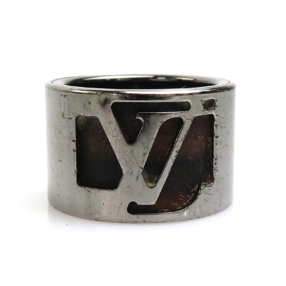 Louis Vuitton LOUIS VUITTON Ring Metal/Wood Silver/Dark Brown Men's No. 16