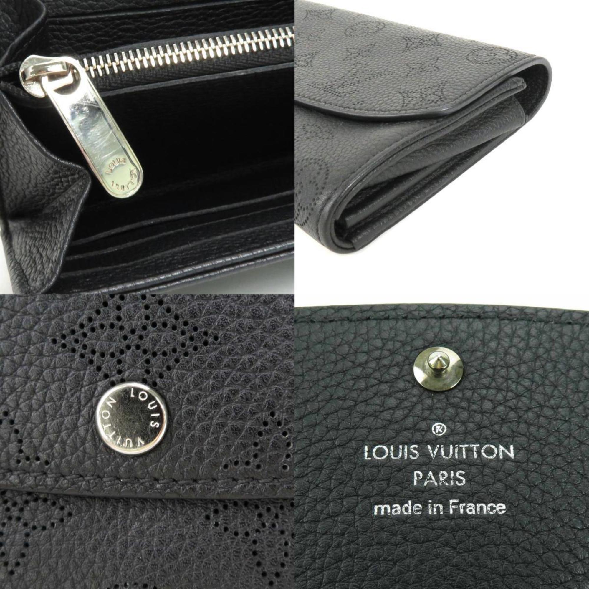 Louis Vuitton LOUIS VUITTON Long Wallet Monogram Mahina Portefeuille Iris Black Silver Unisex M60143