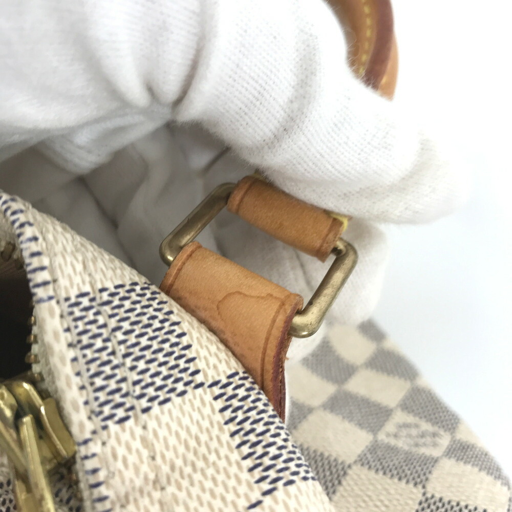 White Louis Vuitton Damier Azur Speedy 25 Boston Bag