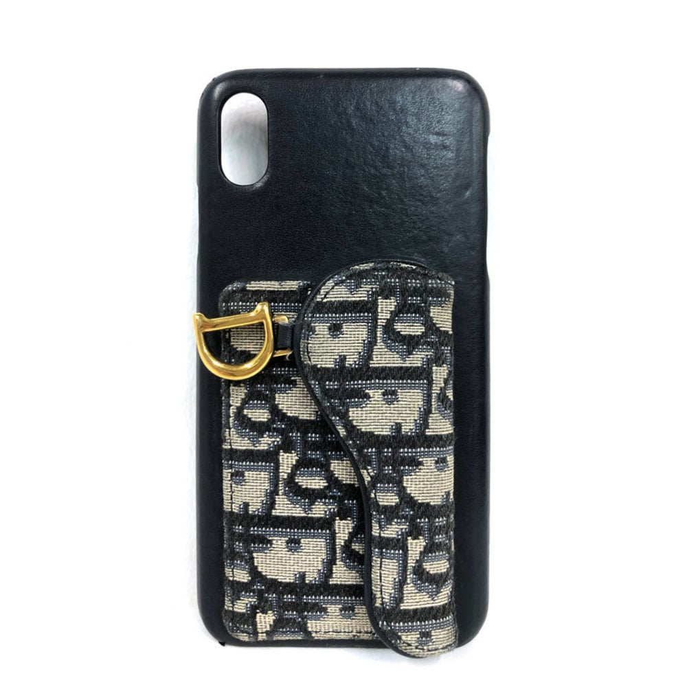 Christian Dior Smartphone Case iPhone X/XS Max Leather Navy Ladies | eLADY  Globazone