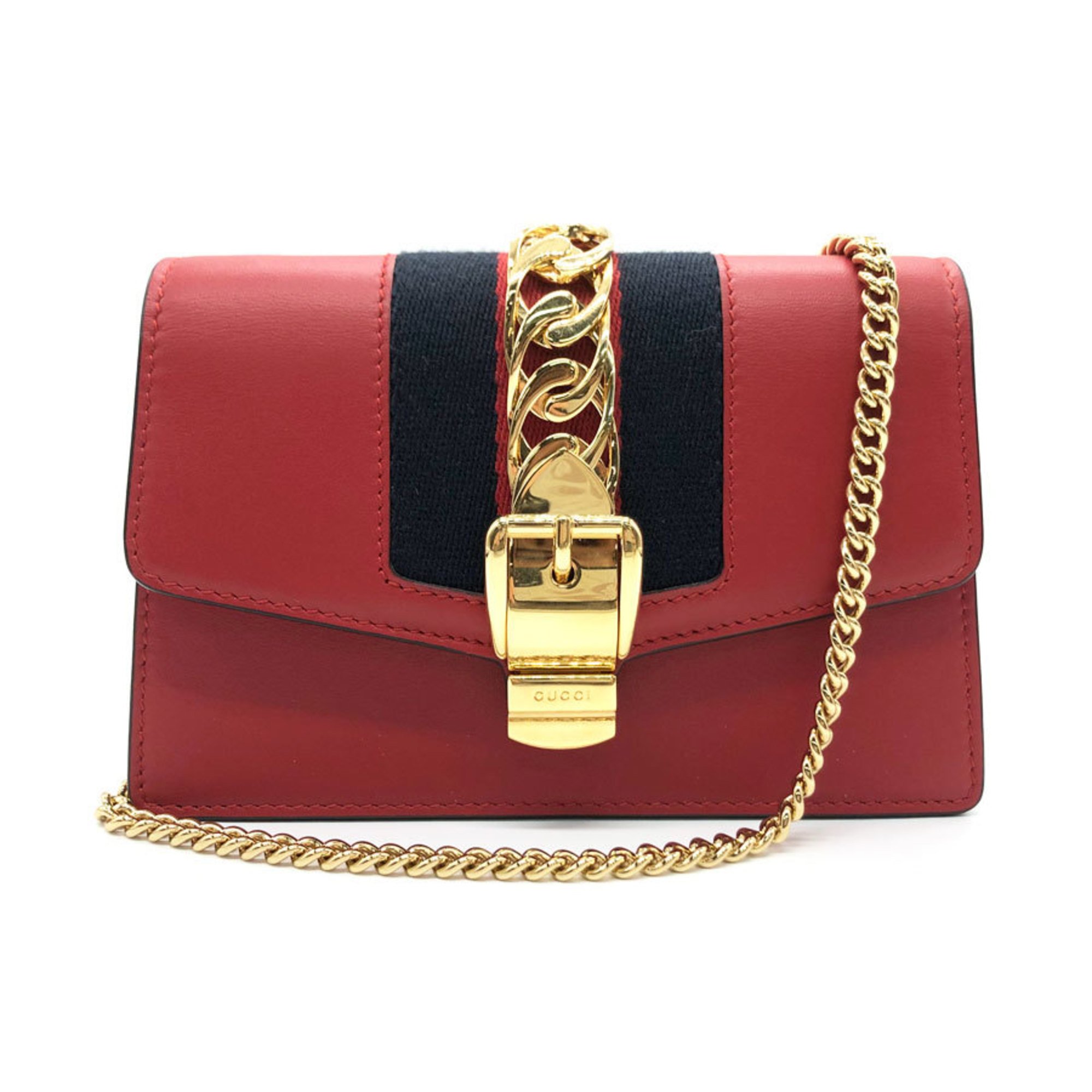 Gucci GUCCI Crossbody Shoulder Bag Sylvie Leather Red Women s 494646 eLADY Globazone