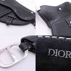 Dior Homme DIOR HOMME key case charm pouch leather black silver unisex