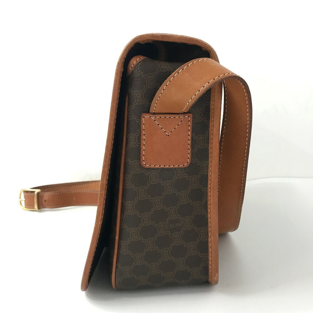 CELINE Macadam Gancini Top handle Handbag Brown Old CELINE Vintage