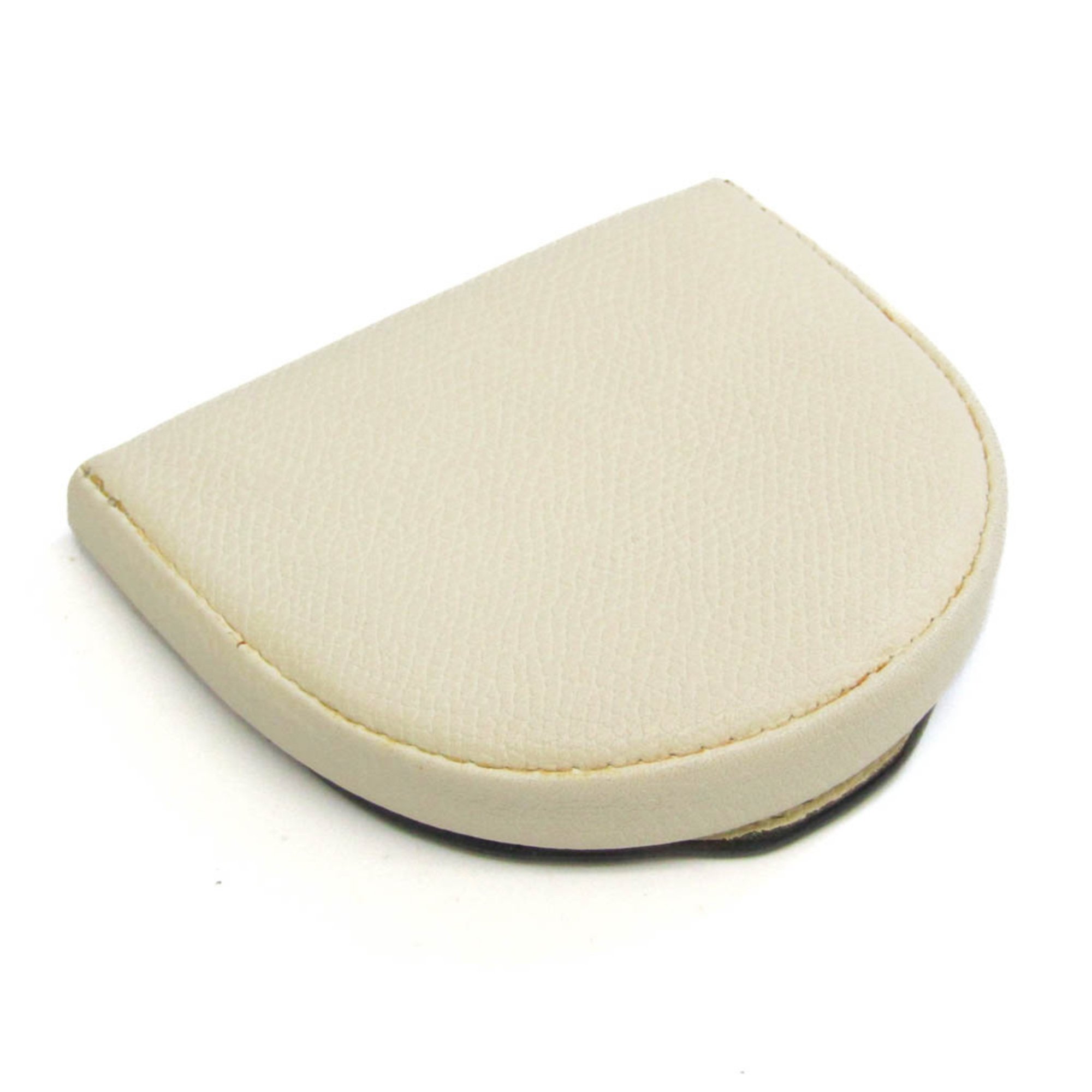 Valextra V0L89 Women,Men Leather Coin Purse/coin Case Off-white