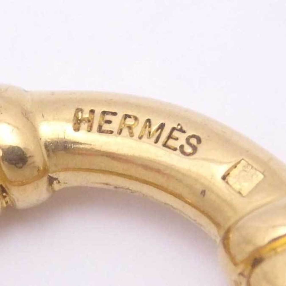 Hermes HERMES Scarf Ring H Logo Cadena Metal/Leather Gold x Orange Women's  | eLADY Globazone