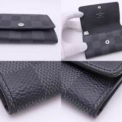 Louis Vuitton Black Damier Graphite Multicles 6 Key Holder Wallet