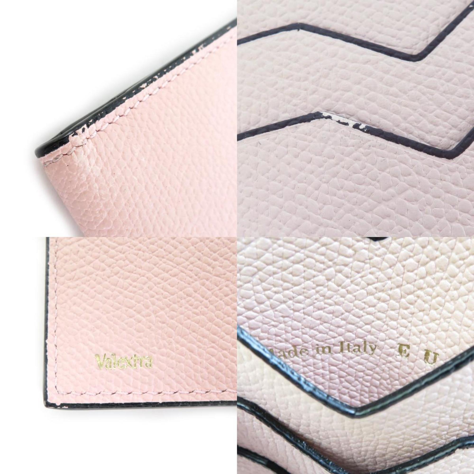 Valextra card case leather light pink unisex
