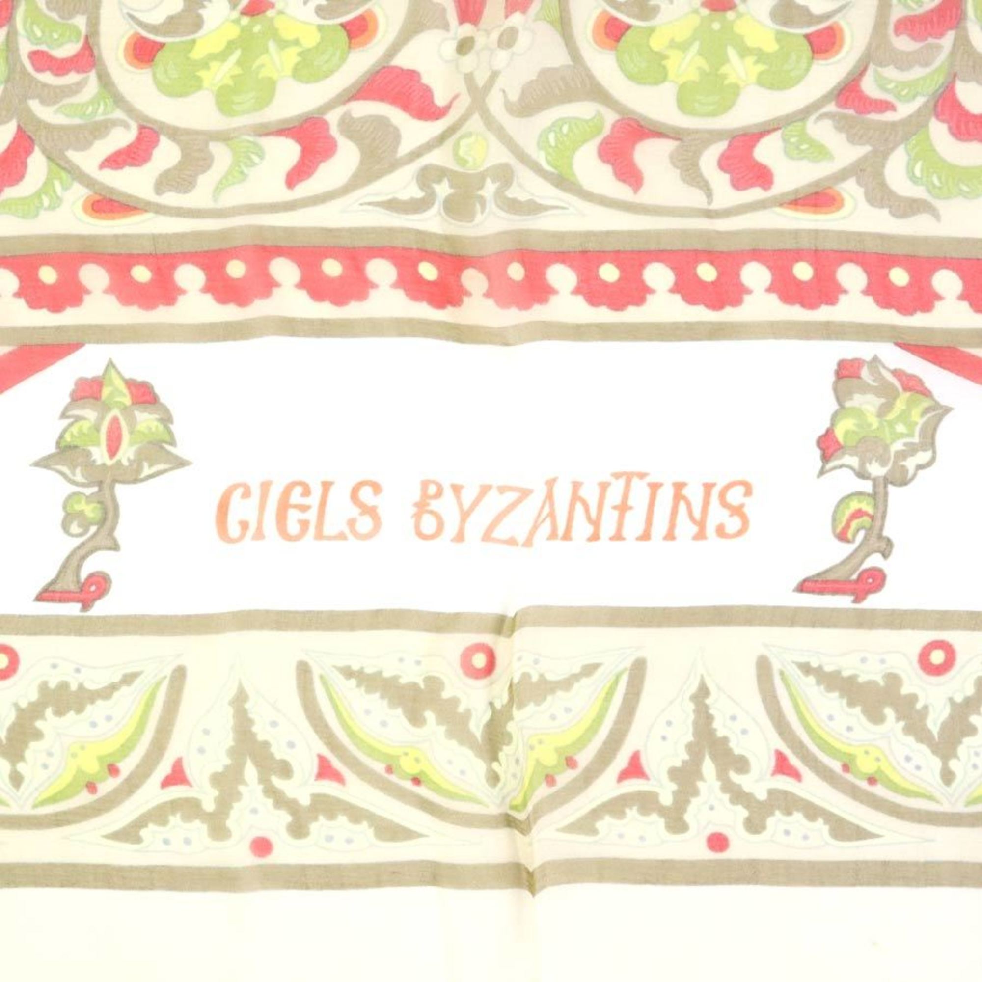 Hermes HERMES scarf CIELS BYZANTINS silk light beige/multicolor ladies