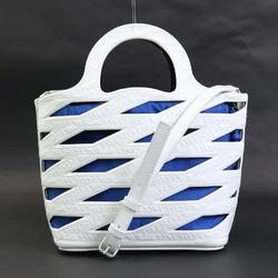 Balenciaga BALENCIAGA handbag diagonal shoulder bag patent leather white ladies 630708