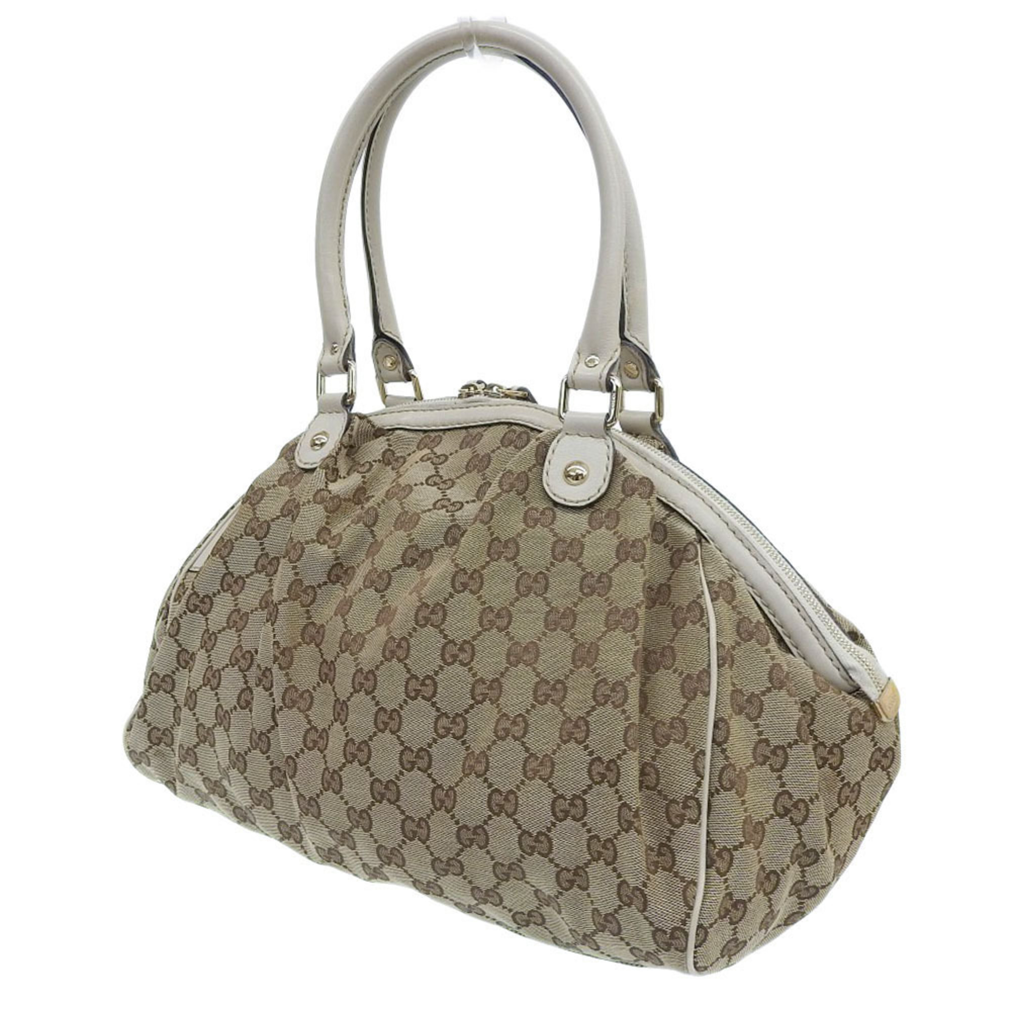 Gucci GUCCI handbag tote bag GG canvas leather beige 223974 506631