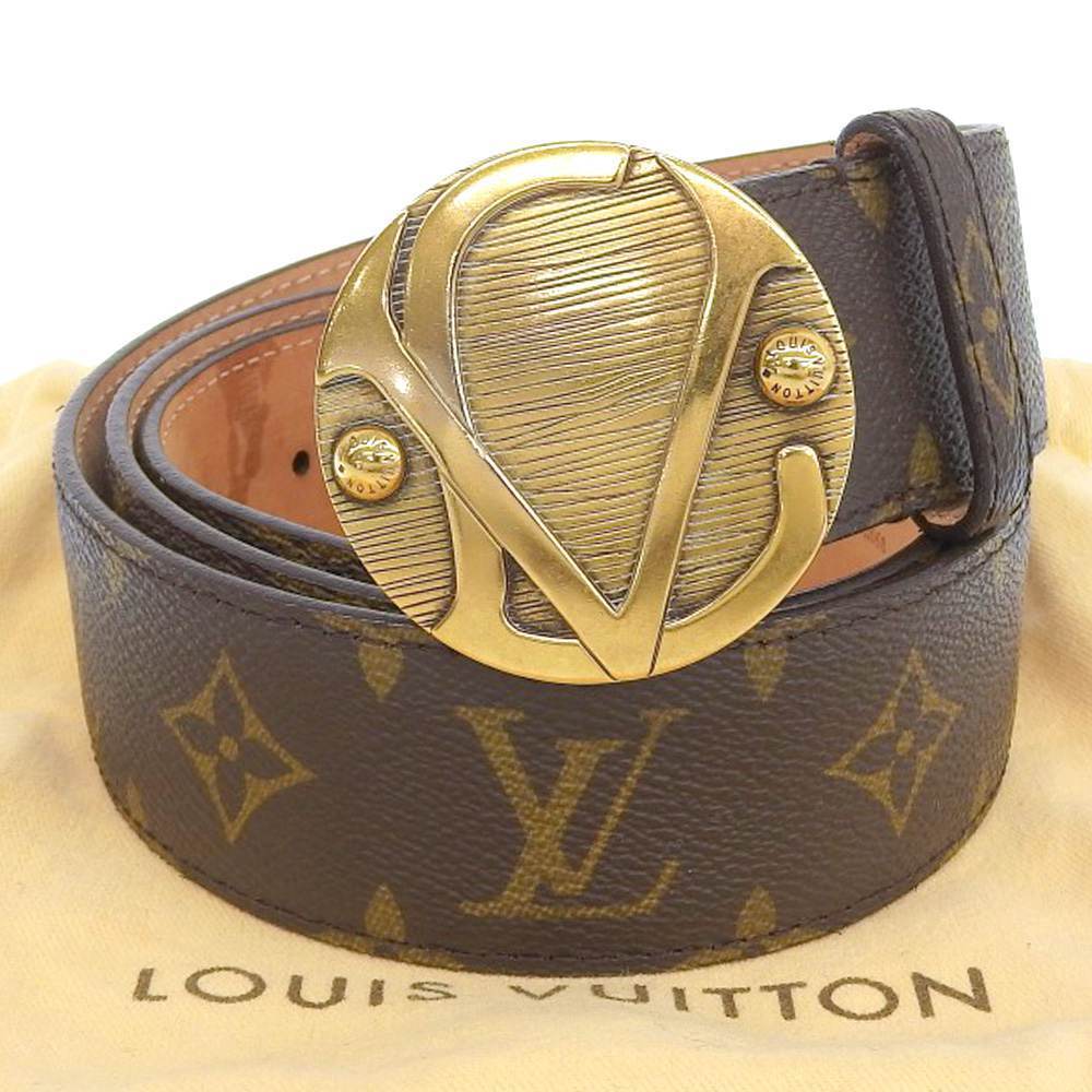 LOUIS VUITTON Louis Vuitton Monogram Sun Tulle Belt Leather