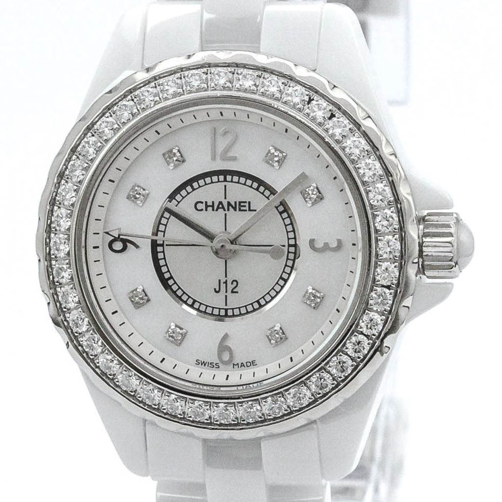 Polished CHANEL J12 Diamond Ceramic Quartz Ladies Watch H3110 BF549482