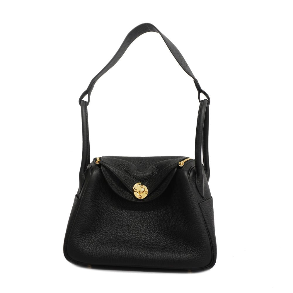 Hermes Lindy 26 Bag Black Clemence Gold Hardware