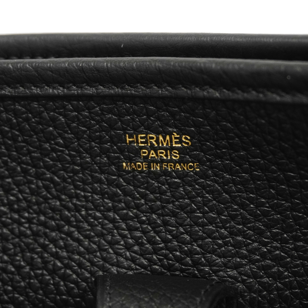 Auth Hermes Evelyne Evelyn 3PM Z Stamp Taurillon Clemence Leather Black