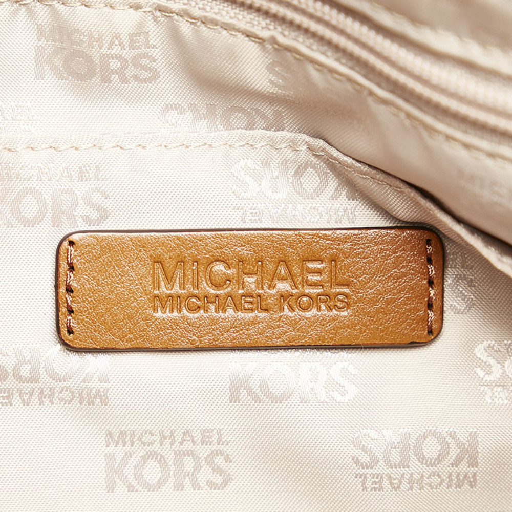 Michael Kors tote bag shoulder beige brown canvas leather ladies