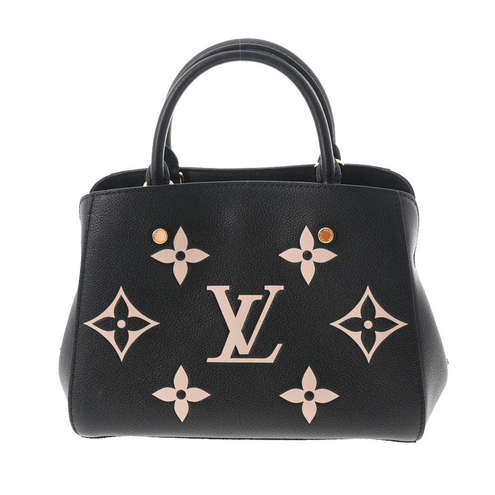 LOUIS VUITTON Louis Vuitton Monogram Emplant Montaigne BB Noir Beige M45489  Women's Bag