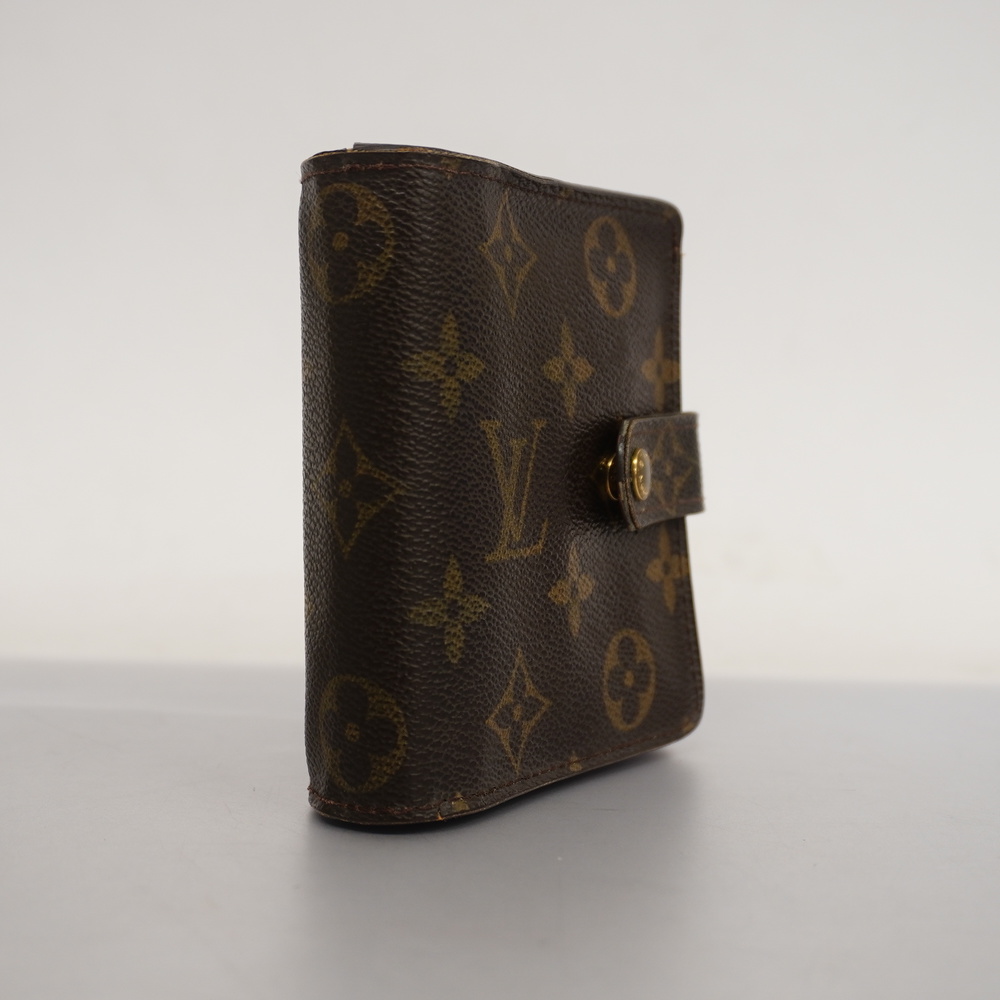 Auth Louis Vuitton Monogram Compact Zip M61667 Women's Wallet