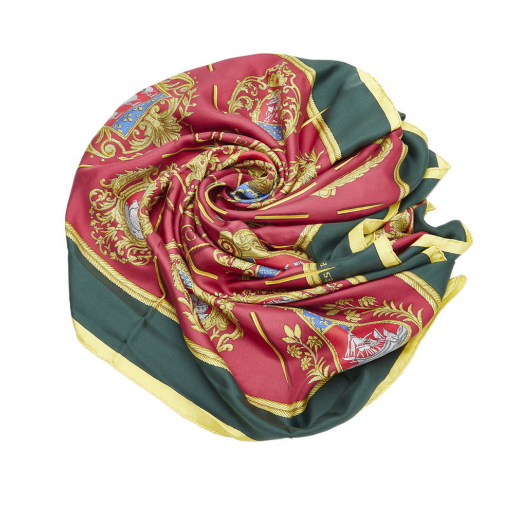 Hermes Carre 90 LES ARMES DE PARIS FLVCTVAT NEC MERGITVR Paris crest scarf  muffler green multicolor silk ladies HERMES | eLADY Globazone