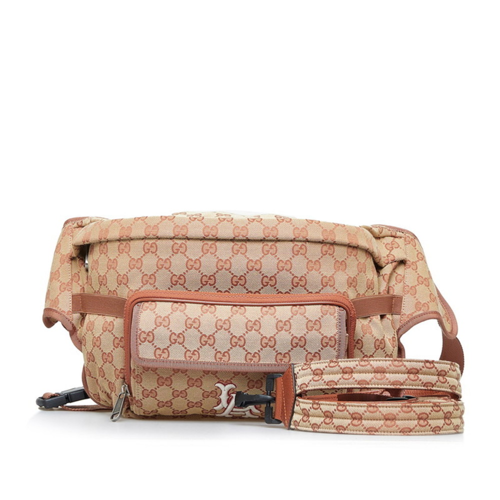 Gucci Beige/Brown GG Canvas and Leather Belt Bag Gucci