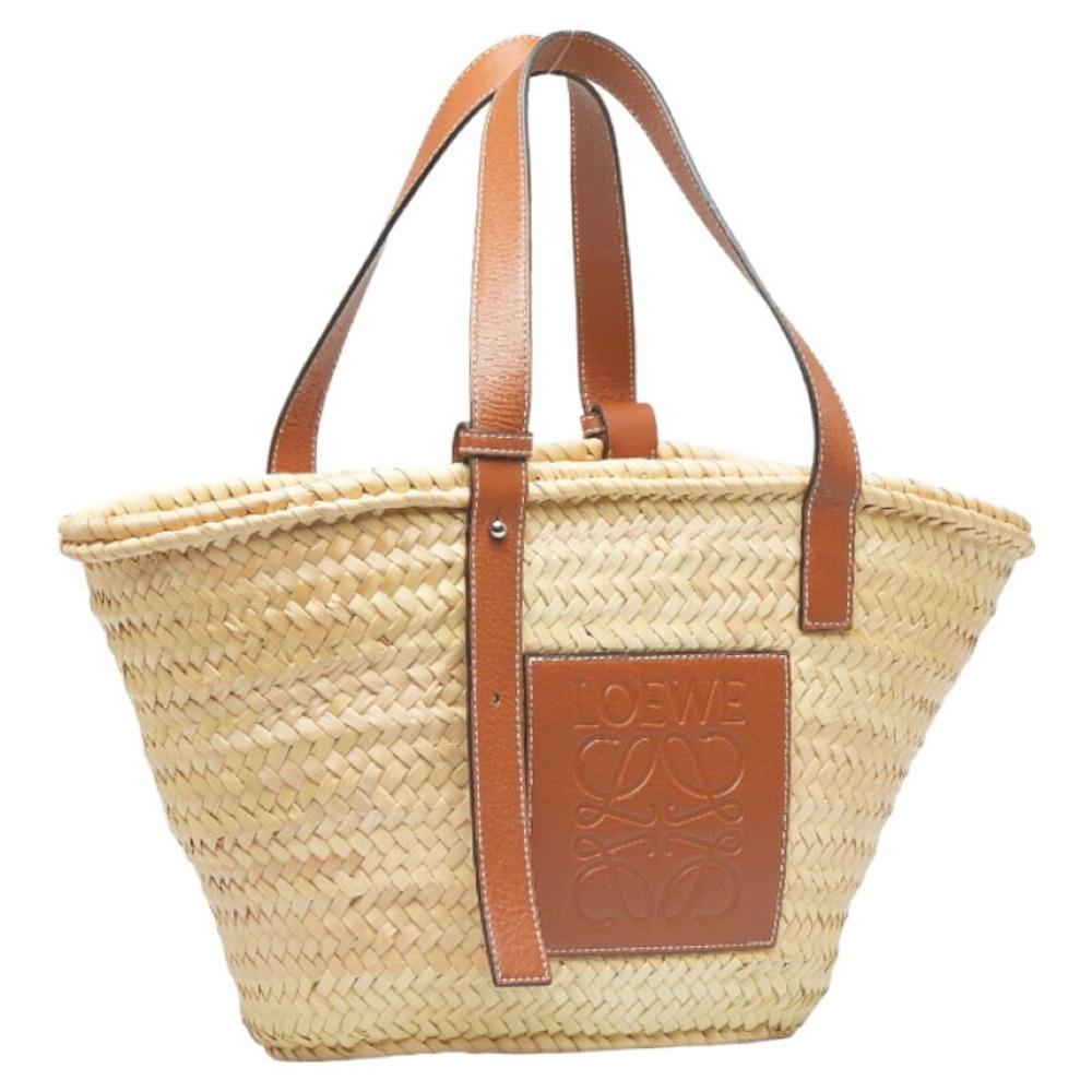 Loewe Palm Leaf Basket Small Handbag Natural Brown Raffia Leather ...