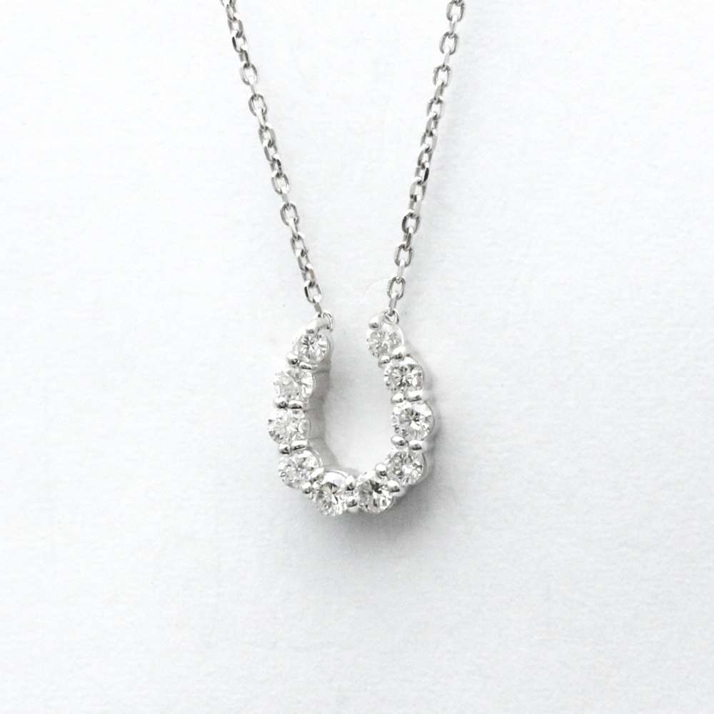 Vendome Aoyama Horseshoe Diamond Necklace Platinum 850,Platinum