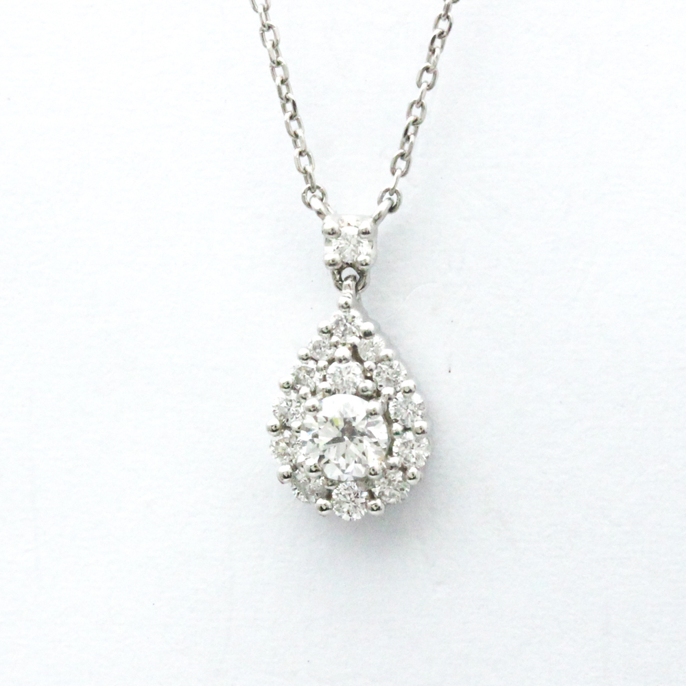 Vendome Aoyama Pear Shape Motif Diamond Necklace Platinum 850