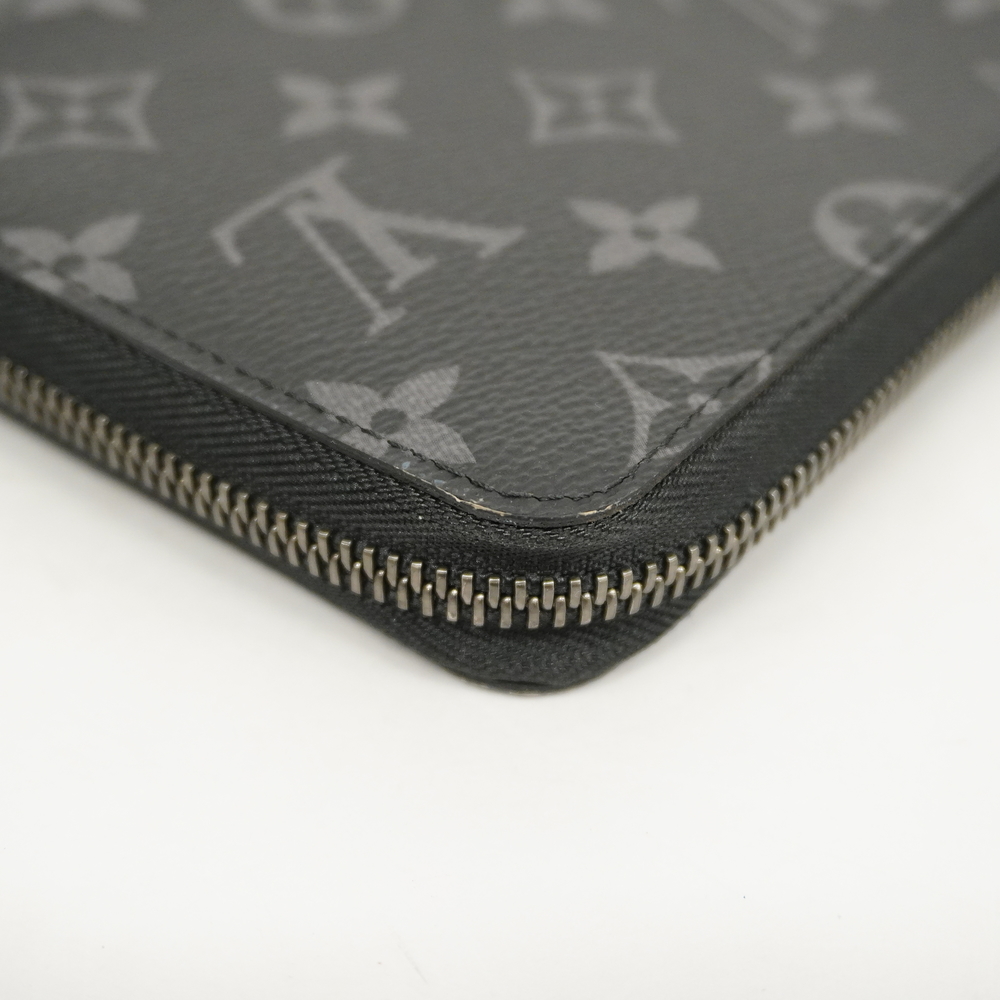 Auth Louis Vuitton Monogram Eclipse Zippy Organizer NM M82081 Men's Long  Wallet