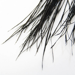 Yves Saint Laurent Wing Feathers,Metal Clip Earrings Black