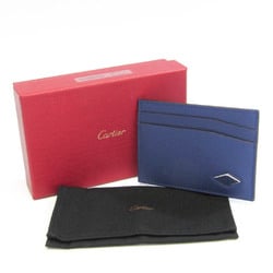 Cartier Losange Leather Card Case Navy