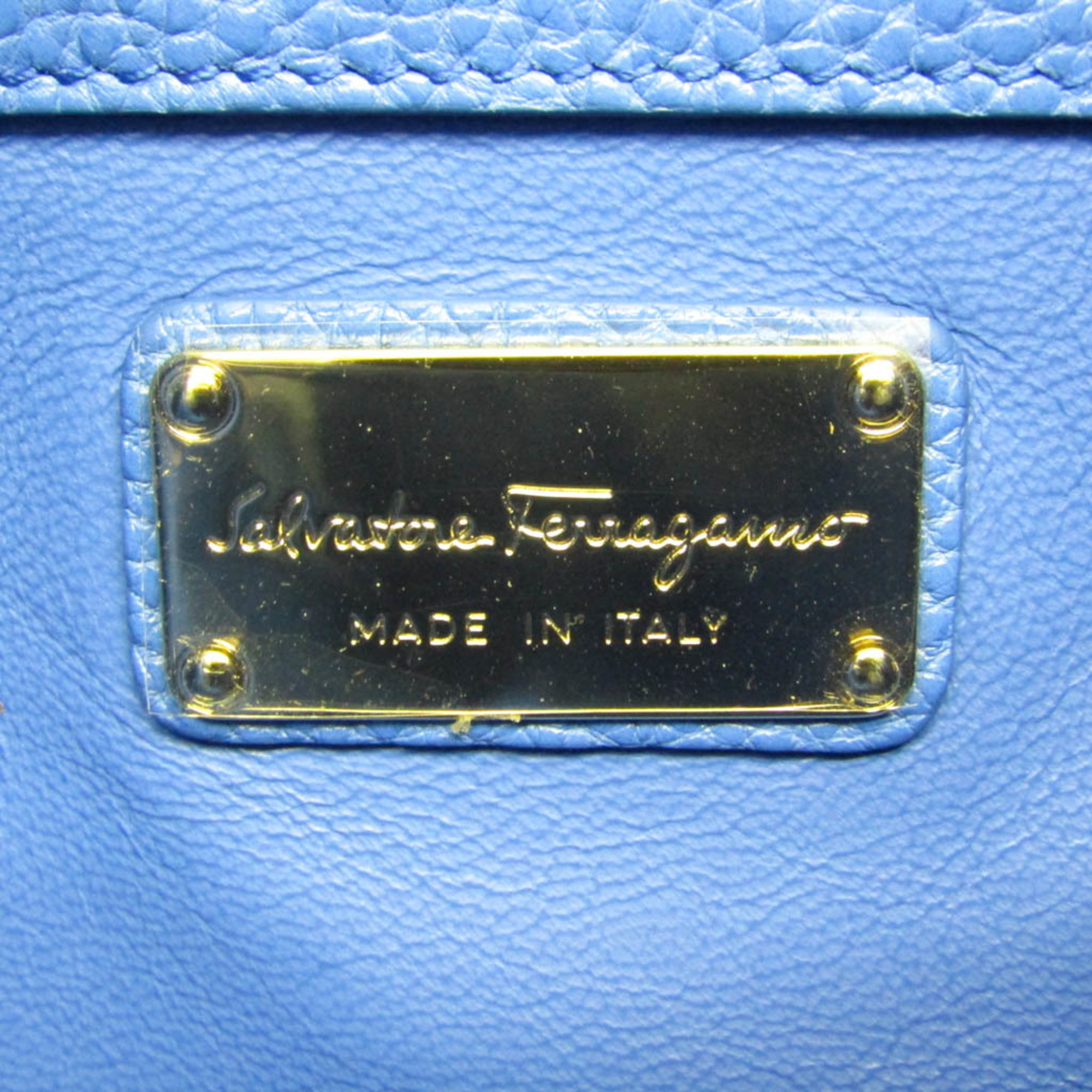 Salvatore Ferragamo AU-21 F867 Women,Men Leather Clutch Bag Blue